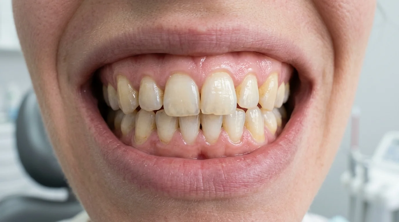 Sorriso antes do tratamento estético